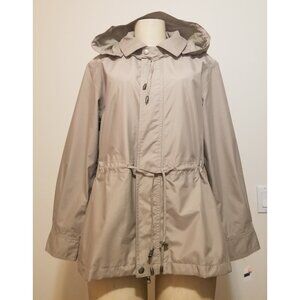 TRAVEL SMITH  BIEGE JACKET/ WIND/RAIN  BREAKER   FULL ZIP  HOOD SIZE S/P #820